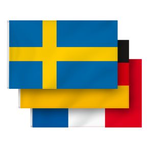 National flag in landscape format with eyelets