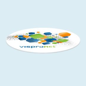 Protective plates for round tables, with print