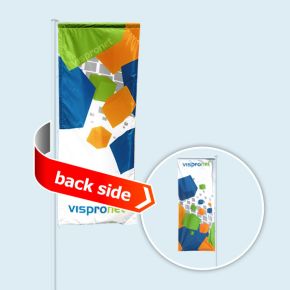 Double-sided flags, for flagpole with banner arm, different image