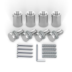 Wall Mount stainless steel ø 18 mm/25 mm for panel hole ø 13 mm, set of 4