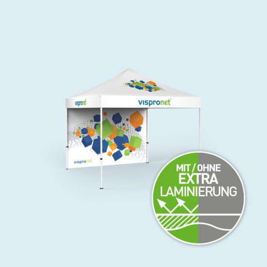 Faltzelt 3 x 3 m, mit Druck 