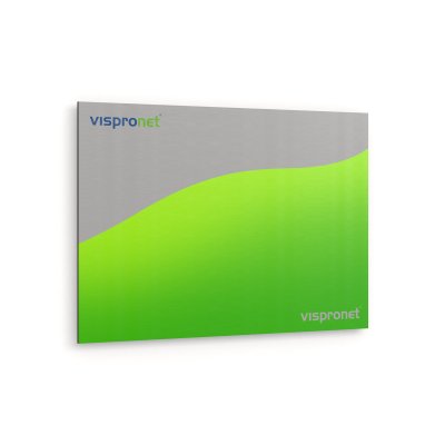 Poster on aluminum panel in landscape format, silver