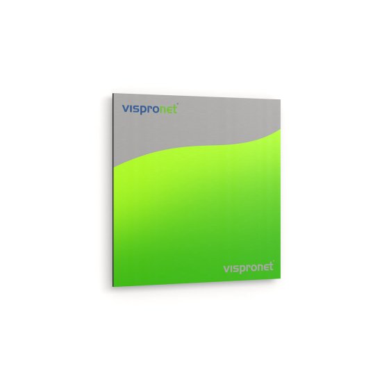 Poster on aluminum panel, silver, square