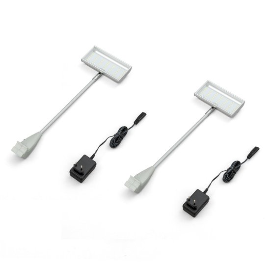 LED-Spot Alu for Pop Up Display Velcro, silver, set of 2