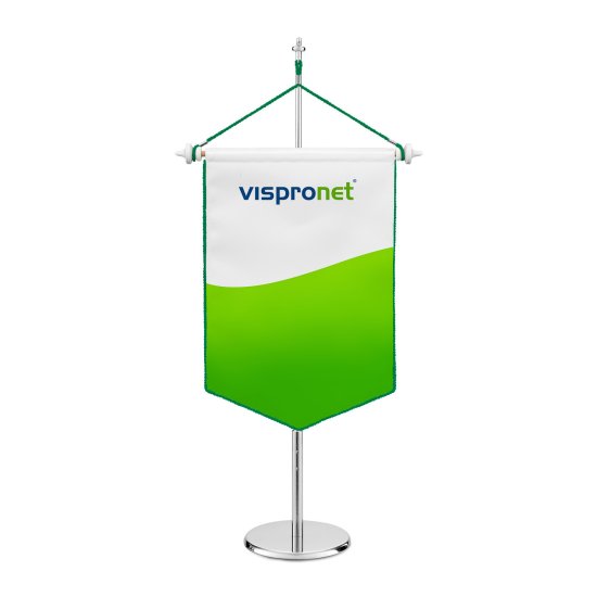 Table banner, tapered lower edge