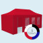 Pop Up tent Select 3 x 6 m with walls, colour example: red