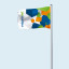 Double-sided flag, identical image (back)