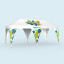 Gazebo 3 x 6 m with leg banners - set of 4 and 2 single banners