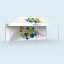 Gazebo Basic 3 x 6 m with 1 solid wall, width 6 m (motif inside)