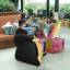 Beanbag Square - front with motif, backside black, size 140 x 180 cm