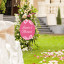 Lawn signs as garden decoration at wedding