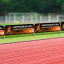 Barrier with textile advertising covers