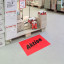 Floor film used as advertising sticker in hardware store