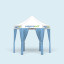 Gazebo Select  Hexagon 3 m complete with 6 sky blue leg drapes