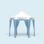 Gazebo Select  Hexagon 3 m complete with 6 sky blue leg drapes