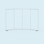 Display Wall Basic curved, rod segments including base plates