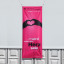 Fabric banner in vertical format