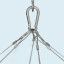 Suspension with steel cables and hook