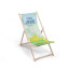 Wooden deck chair with printed neck pillow