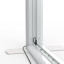 Lightbox Flex exhibition wall, detail: lower corner with connected power cable