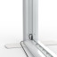 Exhibition counter Lightbox Flex Basic, detail: lower corner with connected power cable