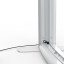 Exhibition wall Lightbox Flex curved, detail: lower corner with connected power cable