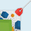 Mesh Banner, corner with clips-mini and fastening cord