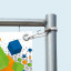 Fastening banner: Bungee cord with loop and stainless steel hook 250 mm, white