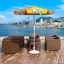 Decorative promotional parasol with crank handle