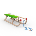 Davos sled Classic with blue pull rope with wooden handle (optional accessory)