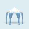 Pop-up Pavilion Select Hexagon 3 m, completed with 6 sky blue decorative scarves