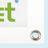 Mesh banner, version: edge-reinforced and with eyelet ø 16 mm