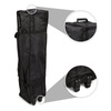 Trolley made of fabric, with handle and 2 wheels for easy transport.