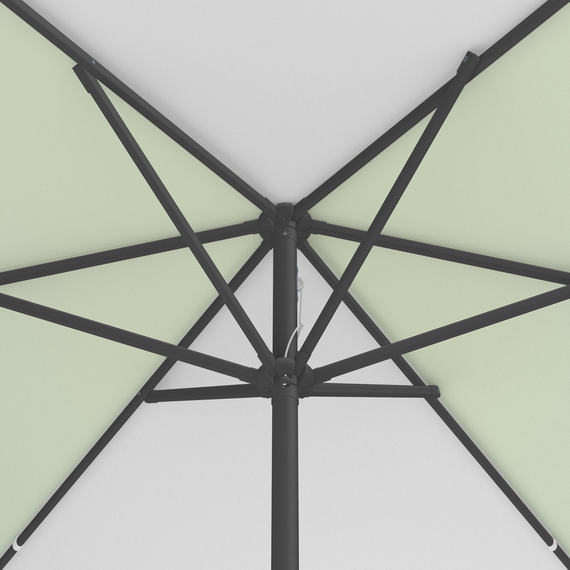 Parasol / Small umbrella with crank, view of umbrella crown from below