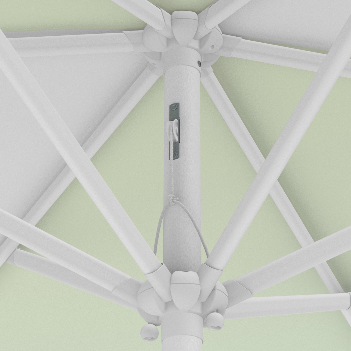 Parasol / Small umbrella with crank, detail of the pulley system