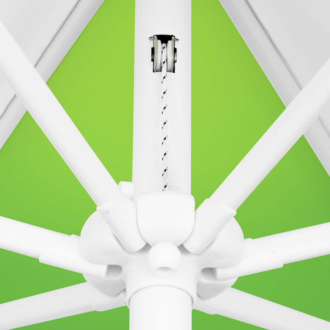 Parasol / Small umbrella with crank, detail of the pulley system