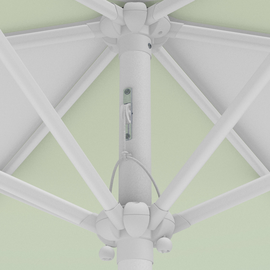 Parasol / Small umbrella with crank, detail of the pulley system