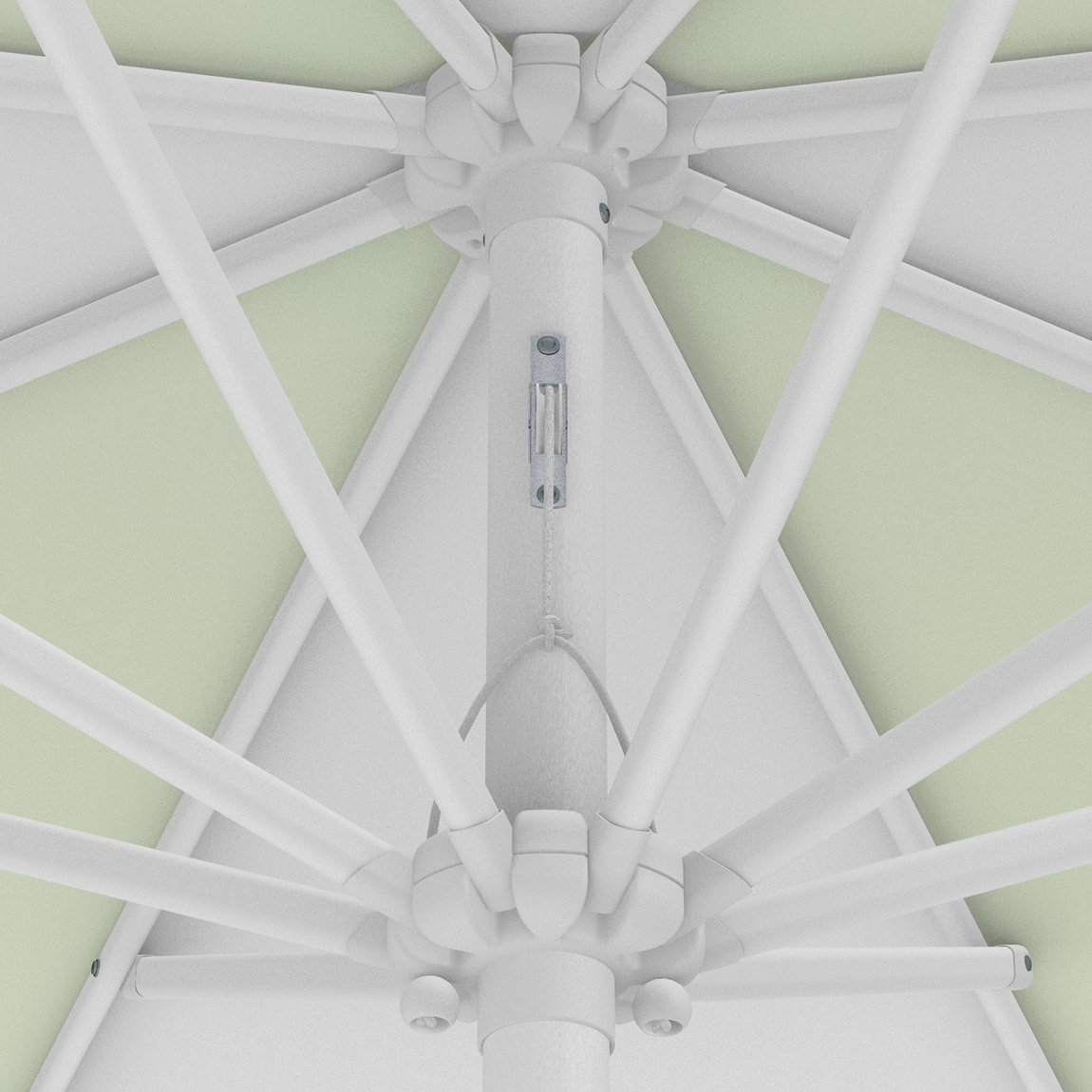 Parasol / Small umbrella with crank, detail of the pulley system