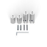 Stainless steel ceiling mount Ø 18 mm for panel thickness 1–10 mm, set of 2