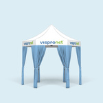 Pop-up Pavilion Select Hexagon 3 m, completed with 6 sky blue decorative scarves