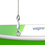 Detail: BGV C1-compliant suspension (eyebolt with wire suspension cable)