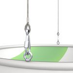 Detail: Suspension BGV C1 with eye bolt and wire suspension cable