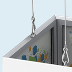 Detail: Suspension with eye bolt and wire suspension cable for 4 & 5 side surfaces