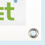 Mesh banner, version: edge-reinforced and with eyelet ø 16 mm