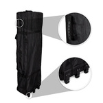Trolley made of fabric, with handle and 3 wheels for easy transport.
