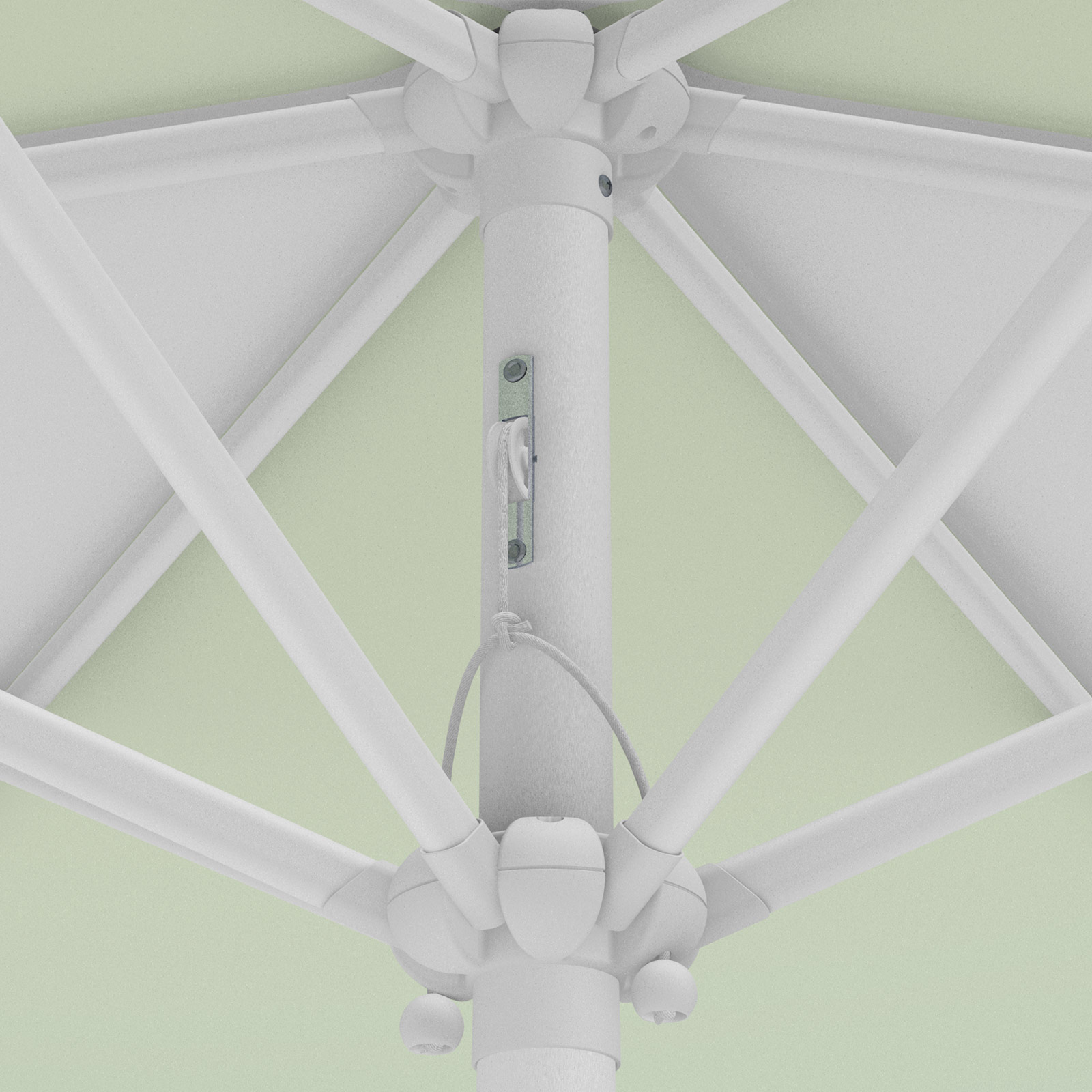 Parasol / Small umbrella with crank, detail of the pulley system