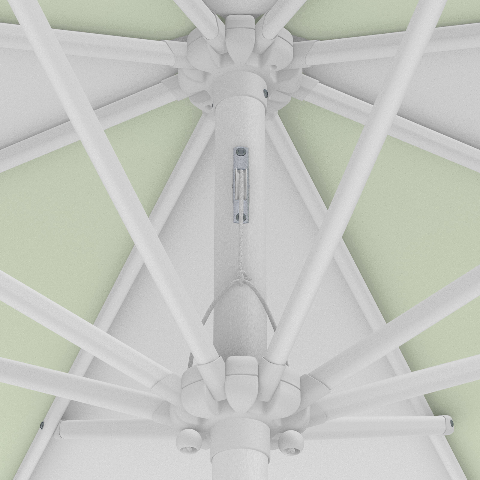 Parasol / Small umbrella with crank, detail of the pulley system