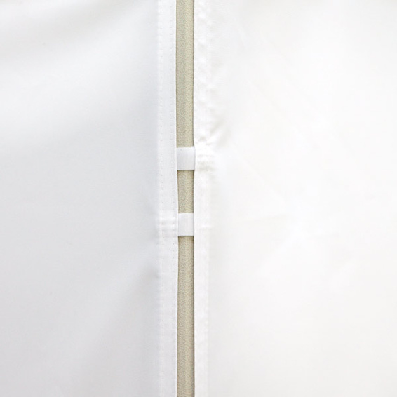 Side edges wall with fastening loops - secure attachment to the frame