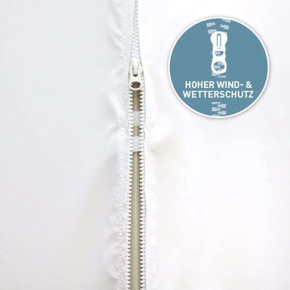 Wall with zipper - seamless, windproof connection of the tent walls