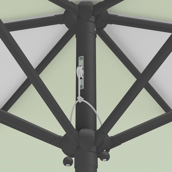 Parasol / Small umbrella with crank, detail of the pulley system